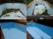 pintura de piscina e revestimento em fibra